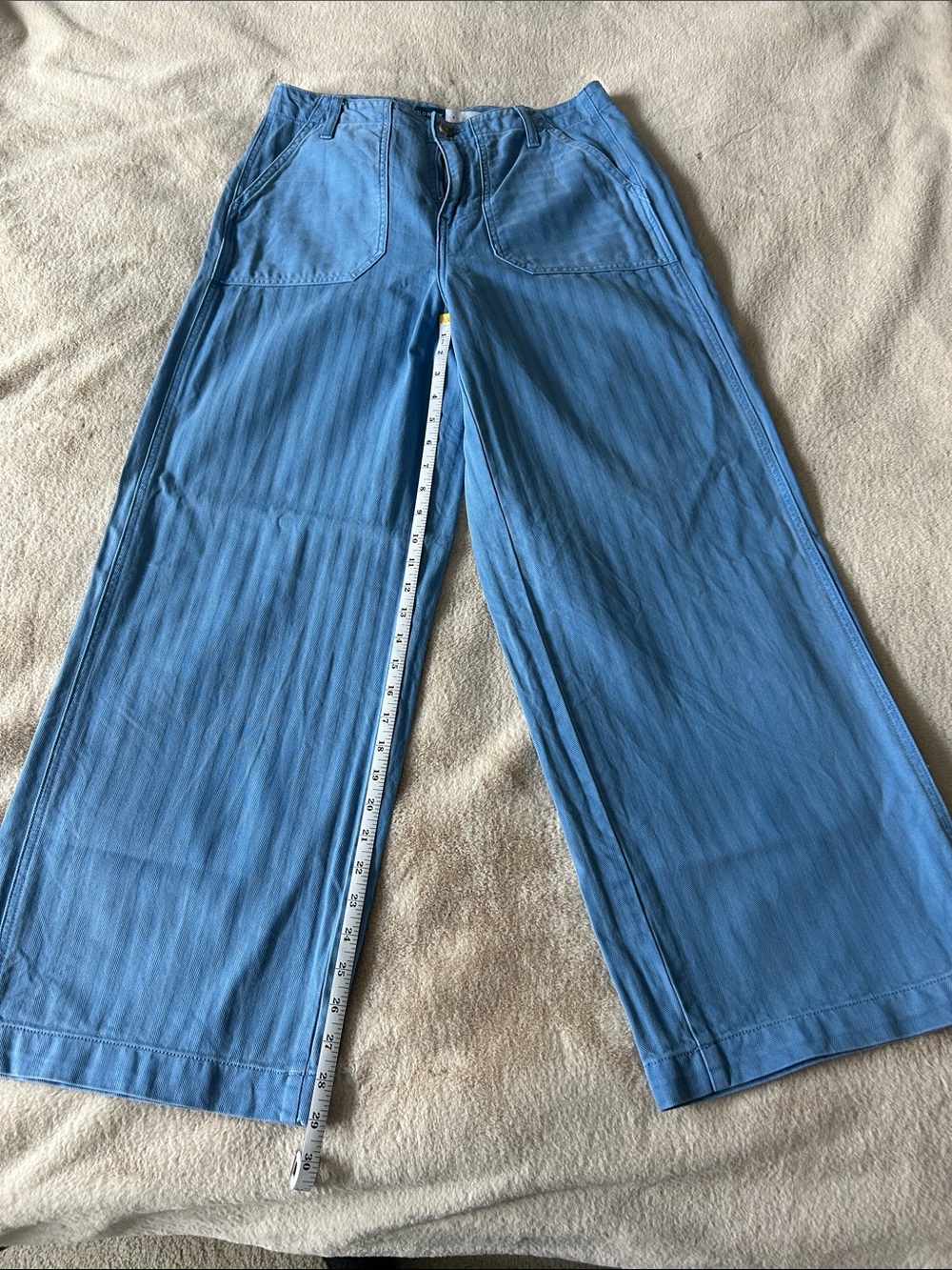 Old Navy Light Blue Wide-Leg Denim-Style Pants